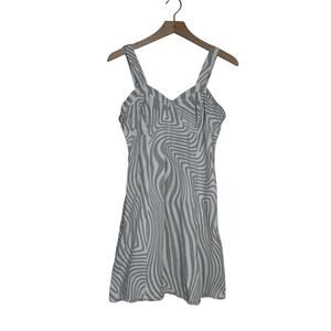 Sincerely Jules Women's L Green White Zebra Print Sundress